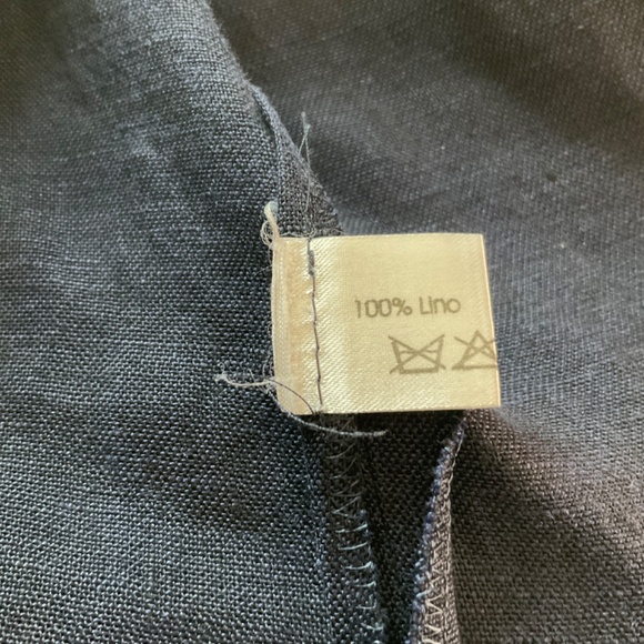 Luisa Spagnoli short sleeve linen top, blue, medium - Picture 5 of 11